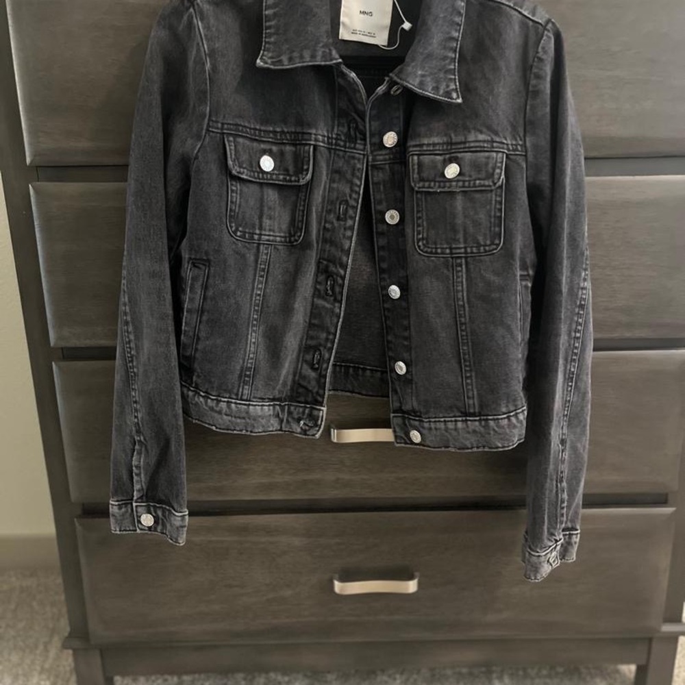 Women's Black Denim Jacket by Mango